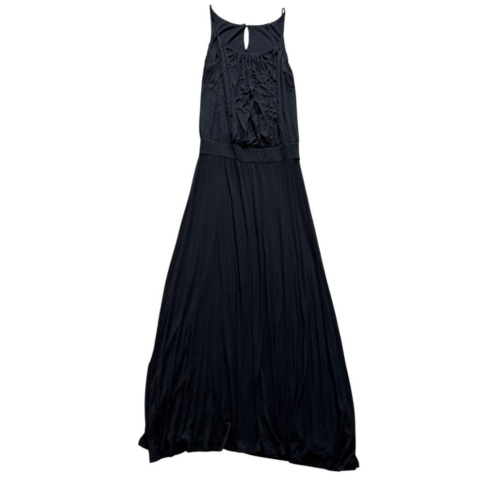 Black Sleeveless Maxi Dress With Keyhole Back Detail - Large Size